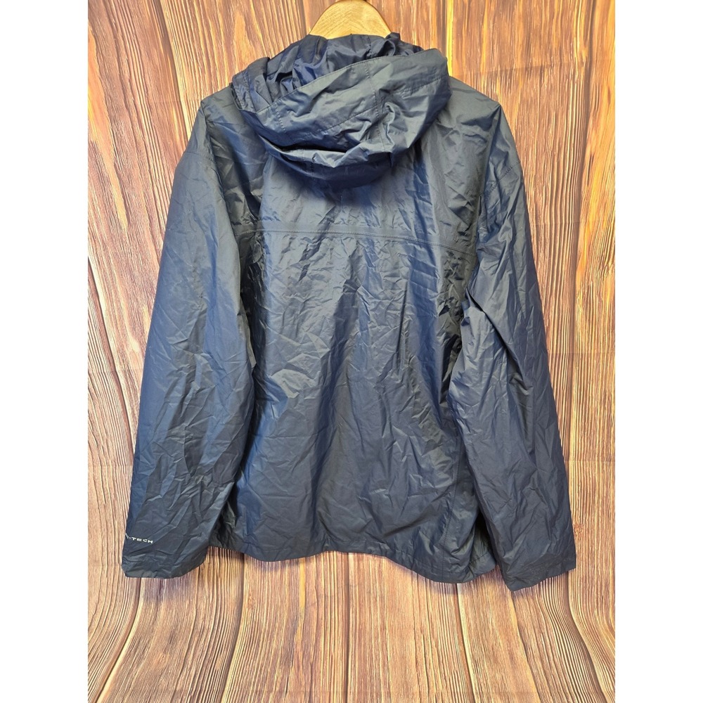 Columbia Rain Jacket Mens XXL Navy Blue Omni-Tech Waterproof Hooded Shell - Picture 4 of 8